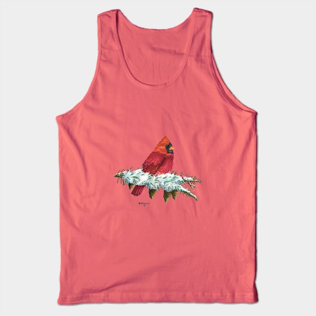 Scarlet Delight Tank Top by Dave Bartholet Wildlife Art